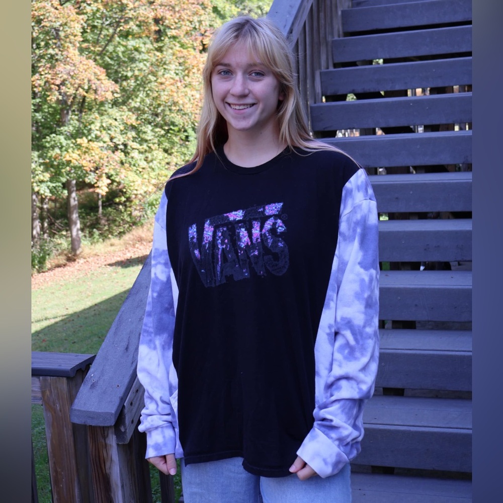 Vans Black and Purple Tie-Dye Long Sleeve